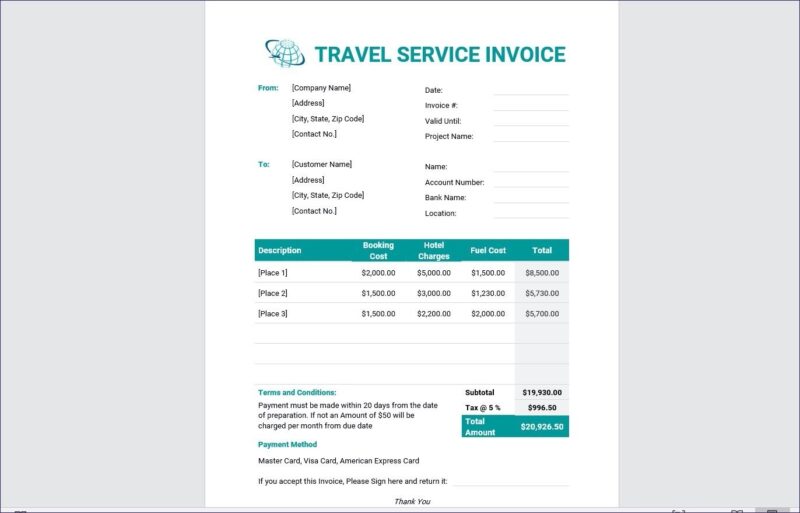 travel-service-invoice